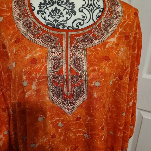 Good Times woman's orange caftan - Picture 4 of 10